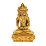 Buddha Amitayus. Feuervergoldete Bronze SINOTIBETISCH, 20. Jahrhundert. - Foto 2