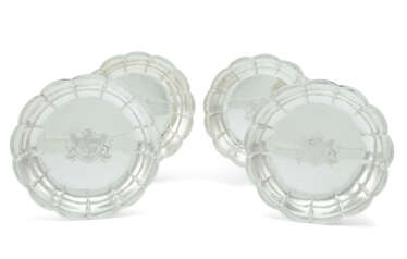 A SET OF FOUR REGENCY SILVER STRAWBERRY DISHES