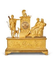 AN EMPIRE ORMOLU MANTEL CLOCK