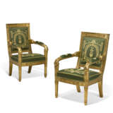 A PAIR OF RESTAURATION GILTWOOD AND GILT-GESSO FAUTEUILS - photo 1