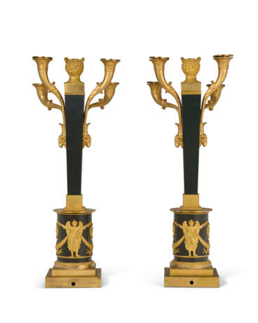 A PAIR OF EMPIRE ORMOLU AND PATINATED BRONZE FOUR-LIGHT CANDELABRA - photo 4