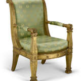 A PAIR OF EMPIRE GILTWOOD FAUTEUILS - фото 2