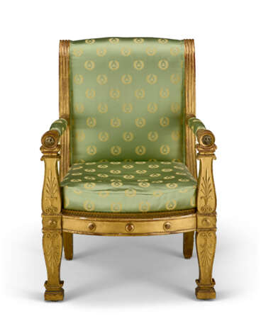 A PAIR OF EMPIRE GILTWOOD FAUTEUILS - фото 3