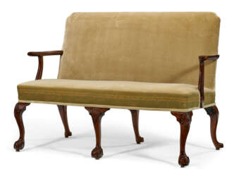 A GEORGE II MAHOGANY SETTEE