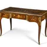 AN EARLY VICTORIAN ORMOLU-MOUNTED MAHOGANY, FRUITWOOD, AMARANTH AND MARQUETRY WRITING-TABLE - photo 2