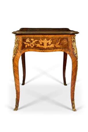 AN EARLY VICTORIAN ORMOLU-MOUNTED MAHOGANY, FRUITWOOD, AMARANTH AND MARQUETRY WRITING-TABLE - photo 3