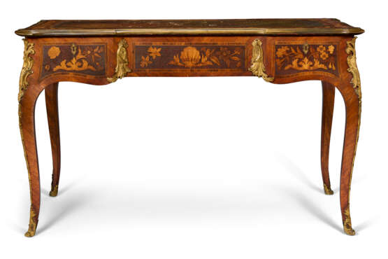 AN EARLY VICTORIAN ORMOLU-MOUNTED MAHOGANY, FRUITWOOD, AMARANTH AND MARQUETRY WRITING-TABLE - photo 4