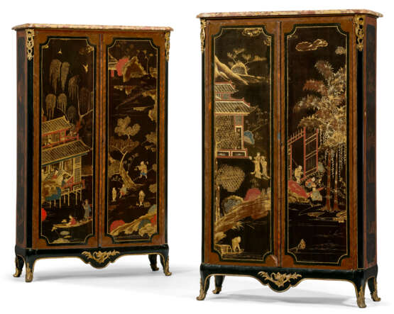 A PAIR OF LOUIS XV ORMOLU-MOUNTED KINGWOOD, CHINESE LACQUER AND VERNIS-DECORATED ARMOIRES - photo 1