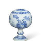 A DUTCH DELFT BLUE AND WHITE WIG STAND - photo 3