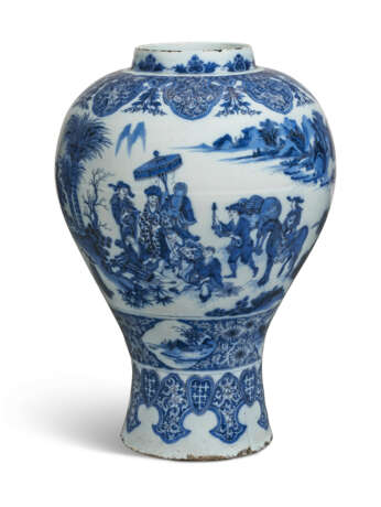 A MASSIVE DUTCH DELFT BLUE AND WHITE BALUSTER CHINOISERIE VASE - photo 1