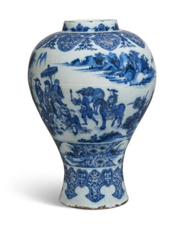 A MASSIVE DUTCH DELFT BLUE AND WHITE BALUSTER CHINOISERIE VASE - photo 4