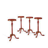 A SET OF FOUR RED-JAPANNED CIRCULAR CANDLESTANDS - photo 2