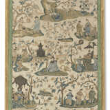 A LARGE CHINOISERIE SILK AND METALLIC NEEDLEWORK FRAGMENT - photo 1