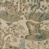 A LARGE CHINOISERIE SILK AND METALLIC NEEDLEWORK FRAGMENT - photo 3