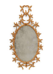 A GEORGE III GILTWOOD OVAL MIRROR