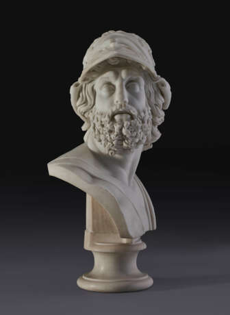 A LARGE ITALIAN MARBLE BUST OF AJAX - photo 2