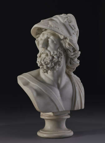 A LARGE ITALIAN MARBLE BUST OF AJAX - photo 3