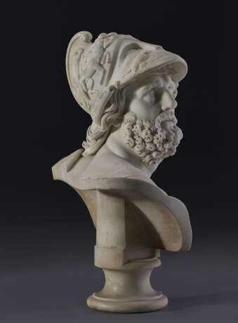 A LARGE ITALIAN MARBLE BUST OF AJAX - photo 4