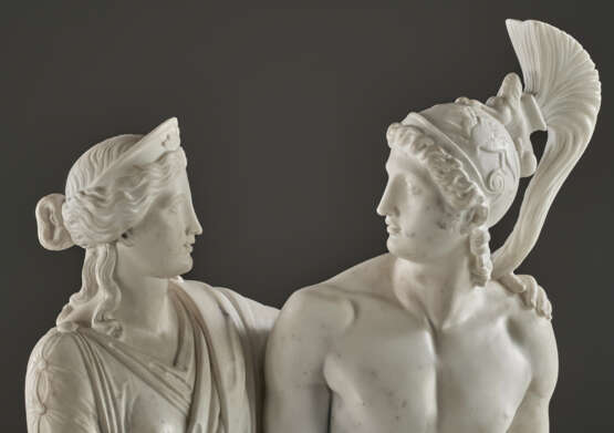 A WHITE MARBLE GROUP OF MARS AND VENUS - photo 10