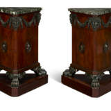 A PAIR OF REGENCY MAHOGANY AND PARCEL-BRONZED TRIANGULAR PEDESTALS - photo 2