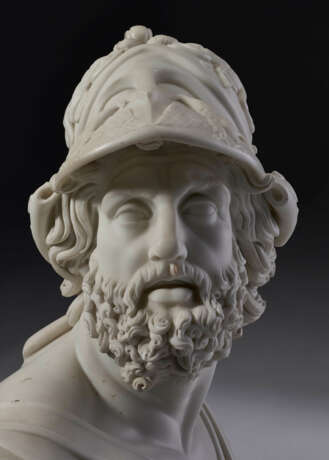 A LARGE ITALIAN MARBLE BUST OF AJAX - photo 9