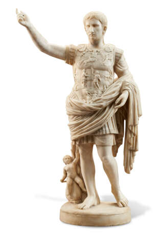 AN ITALIAN ALABASTER FIGURE OF THE AUGUSTUS OF PRIMA PORTA - photo 1