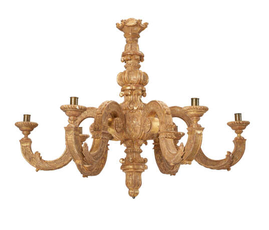 AN ENGLISH GILTWOOD AND GILT GESSO SIX-LIGHT CHANDELIER - Foto 5