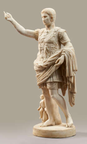 AN ITALIAN ALABASTER FIGURE OF THE AUGUSTUS OF PRIMA PORTA - photo 8