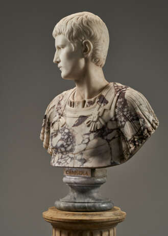 AN ITALIAN MARBLE BUST OF CALIGULA, ON PEDESTAL - photo 8