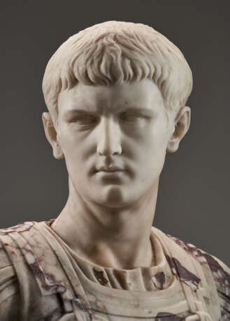 AN ITALIAN MARBLE BUST OF CALIGULA, ON PEDESTAL - photo 9