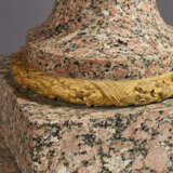 A LARGE PAIR OF FRENCH ORMOLU-MOUNTED GRANITE URNS ON ASSOCIATED PEDESTALS - photo 6