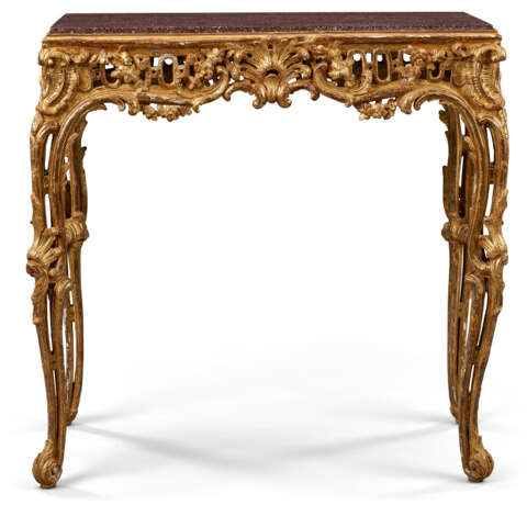 AN EARLY LOUIS XV GILTWOOD CENTER TABLE - Foto 4