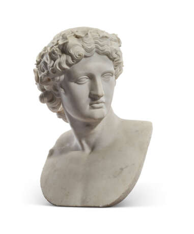 AN ITALIAN WHITE MARBLE BUST OF ANTINOUS AS DIONYSUS - фото 1