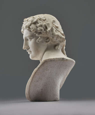 AN ITALIAN WHITE MARBLE BUST OF ANTINOUS AS DIONYSUS - фото 5