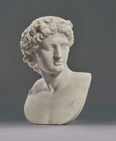 AN ITALIAN WHITE MARBLE BUST OF ANTINOUS AS DIONYSUS - photo 11