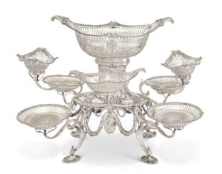 A GEORGE III SILVER EIGHT BRANCH EPERGNE