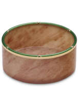 AN IMPERIAL GUILLOCHÉ ENAMEL GOLD-MOUNTED AVENTURINE QUARTZ ASH TRAY