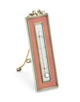 A GUILLOCHÉ ENAMEL SILVER-GILT THERMOMETER