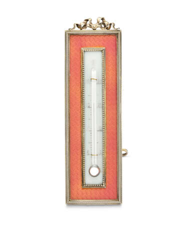 A GUILLOCHÉ ENAMEL SILVER-GILT THERMOMETER - photo 2