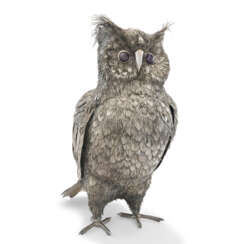 AN ITALIAN SILVER FIGURE OF AN OWL