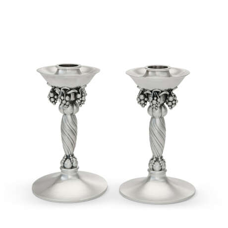 A PAIR OF DANISH SILVER CANDLESTICKS, NO. 263 - photo 1