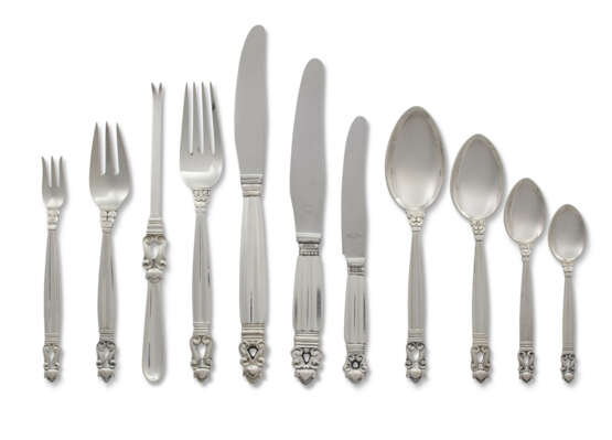 A DANISH SILVER FLATWARE SERVICE - photo 1