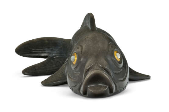 A LARGE GEM-SET AND GUILLOCHÉ ENAMEL OBSIDIAN MODEL OF A CARP [KOI] - photo 4