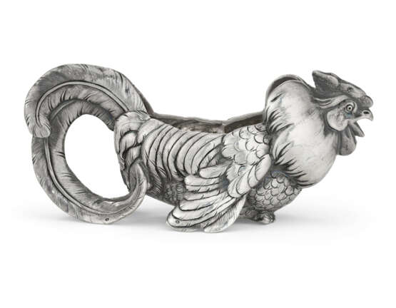 A SILVER SALT CELLAR IN THE FORM OF A ROOSTER - photo 2