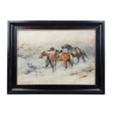 SUHRLANDT, CARL (1828-1919), "Soldat mit Pferden in winterlicher Landschaft " - Foto 2