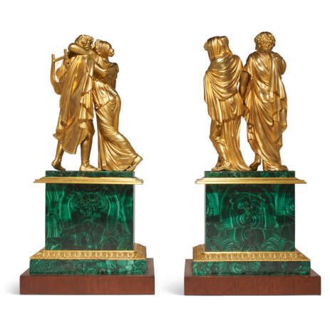 A PAIR OF EMPIRE ORMOLU AND MALACHITE FIGURAL GROUPS - photo 3