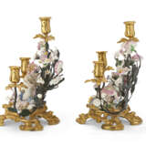 A PAIR OF LOUIS XV ORMOLU AND TOLE-MOUNTED FRENCH AND MEISSEN PORCELAIN THREE-BRANCH CANDELABRA - photo 5