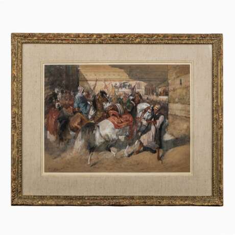 FABER DU FAUR, OTTO VON ( 1828-1901), "Marokkaner zu Pferd " - Foto 2