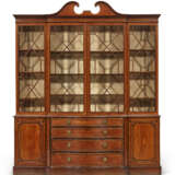 A GEORGE III SATINWOOD AND INLAID BREAKFRONT BOOKCASE - photo 1