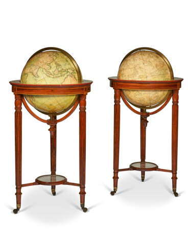 A PAIR OF GEORGE IV 18-INCH TERRESTRIAL AND CELESTIAL LIBRARY GLOBES - фото 1